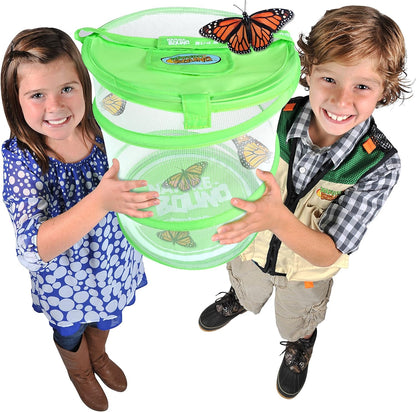 Nature Bound Butterfly Growing Kit - Live Caterpillar to Butterfly Project for Kids - Includes Voucher for Caterpillars, Green Pop-Up Enclosure, and STEM Learning Guide