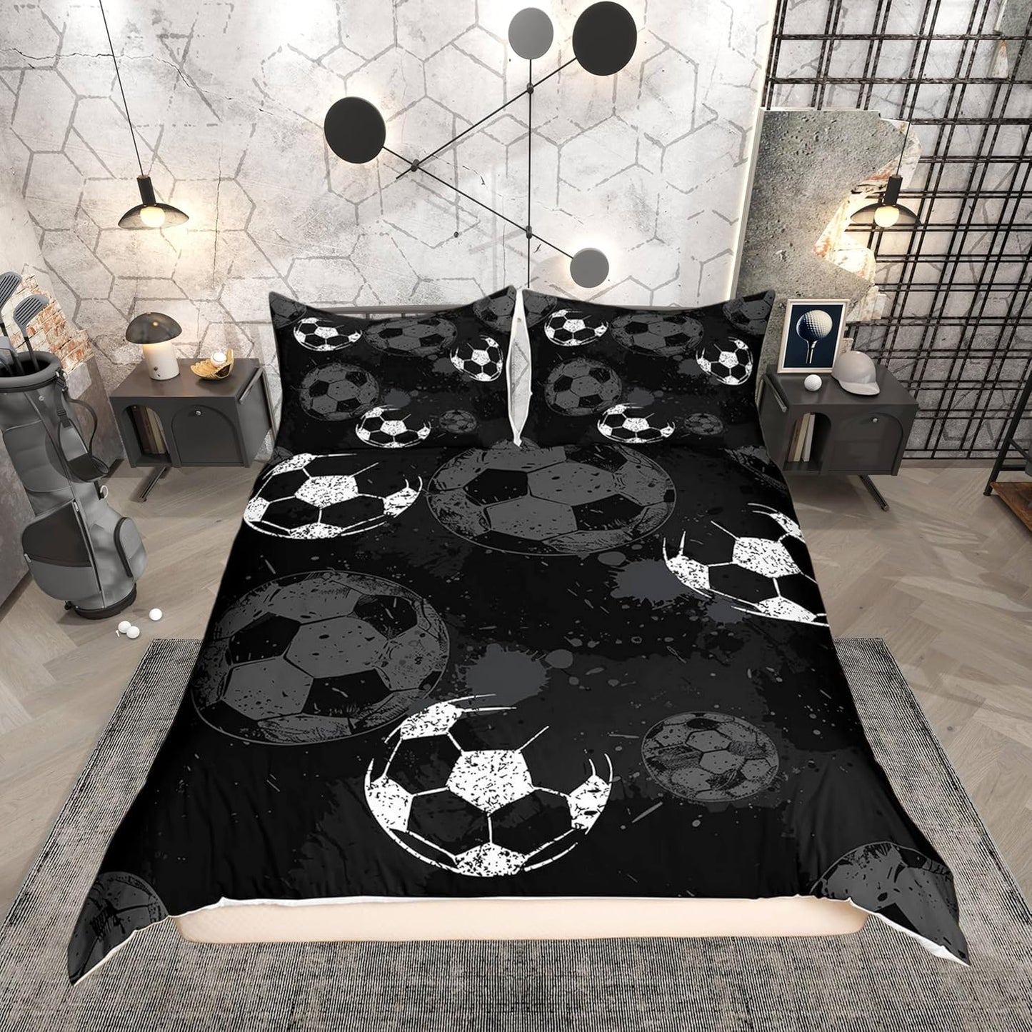 Drum Kit Duvet Cover,Kids Musical Instruments Bedding Set,Rock Music Comforter Cover for Boys Girls Room Decor,Neon Lighting Lightweight Bedspread Cover Twin Size with 1 Pillow Case(No Comforter)