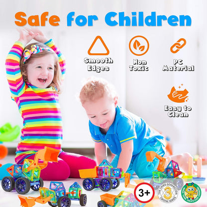 Hurtle Magnetic Blocks Wheels Set - Compatible with Other Brands of Standard Size Magnetic Tiles, Magnetic Toys Wheels Bases for Kids/Toddlers (2 pcs.)