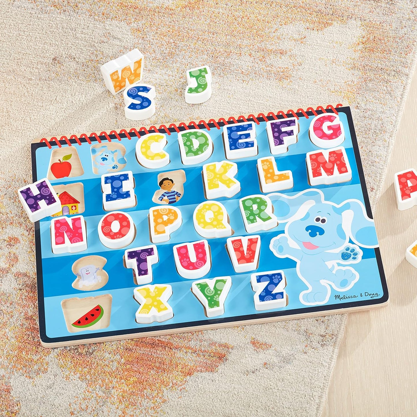 Melissa & Doug Blue's Clues & You! Wooden Chunky Puzzle - Alphabet (26 Pieces), Multi