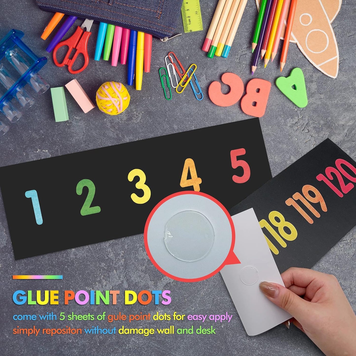 29 Pieces Number Line for Classroom Wall -20 to 120 Number Line Bulletin Board Border Boho Classroom Decorations Math Posters for Teachers