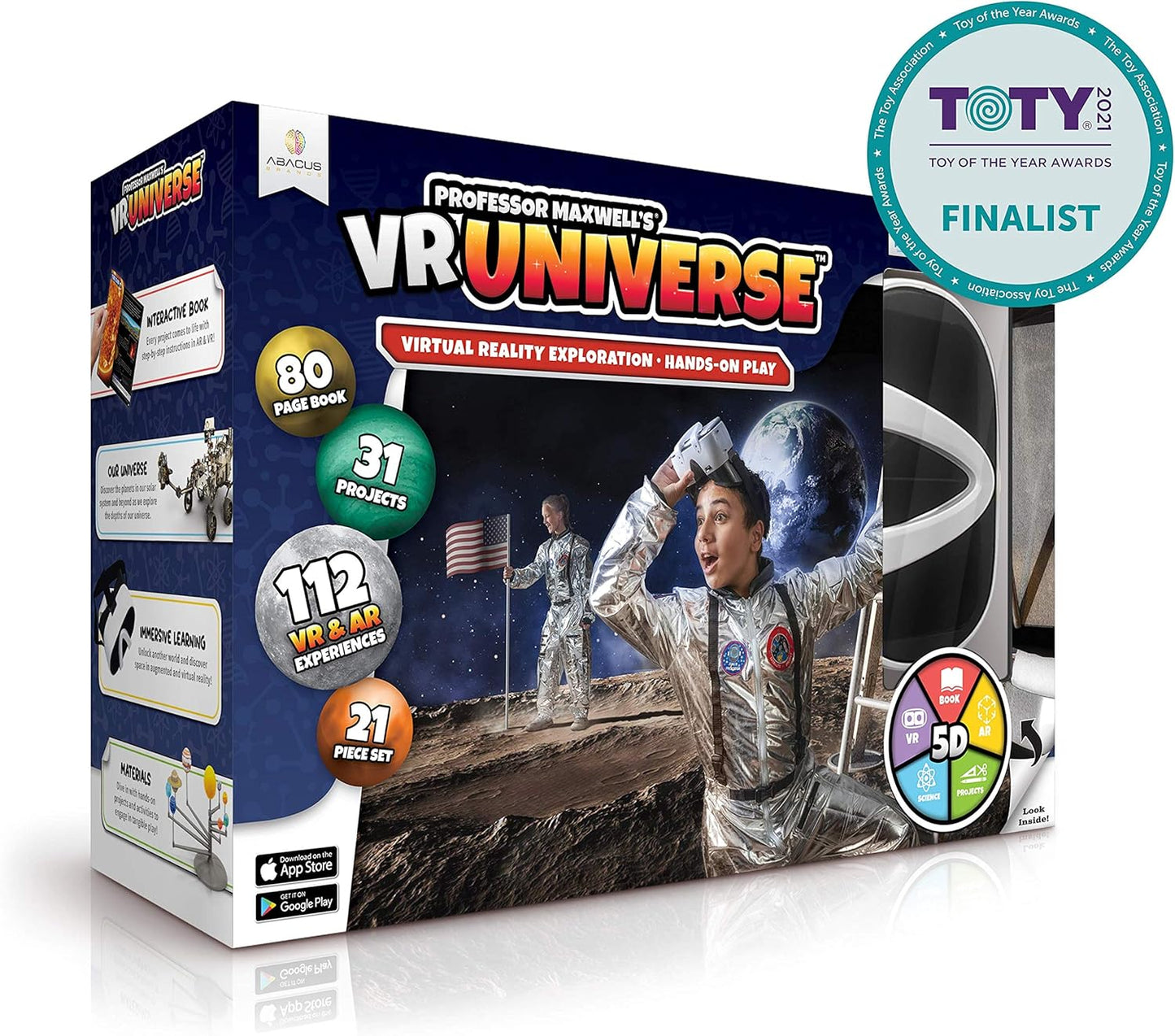 Professor Maxwell's VR Universe - Virtual Reality Kids Space Science Book and Interactive STEM Learning Activity Set (Full Version - Includes Goggles) - for Ages 8 and Up