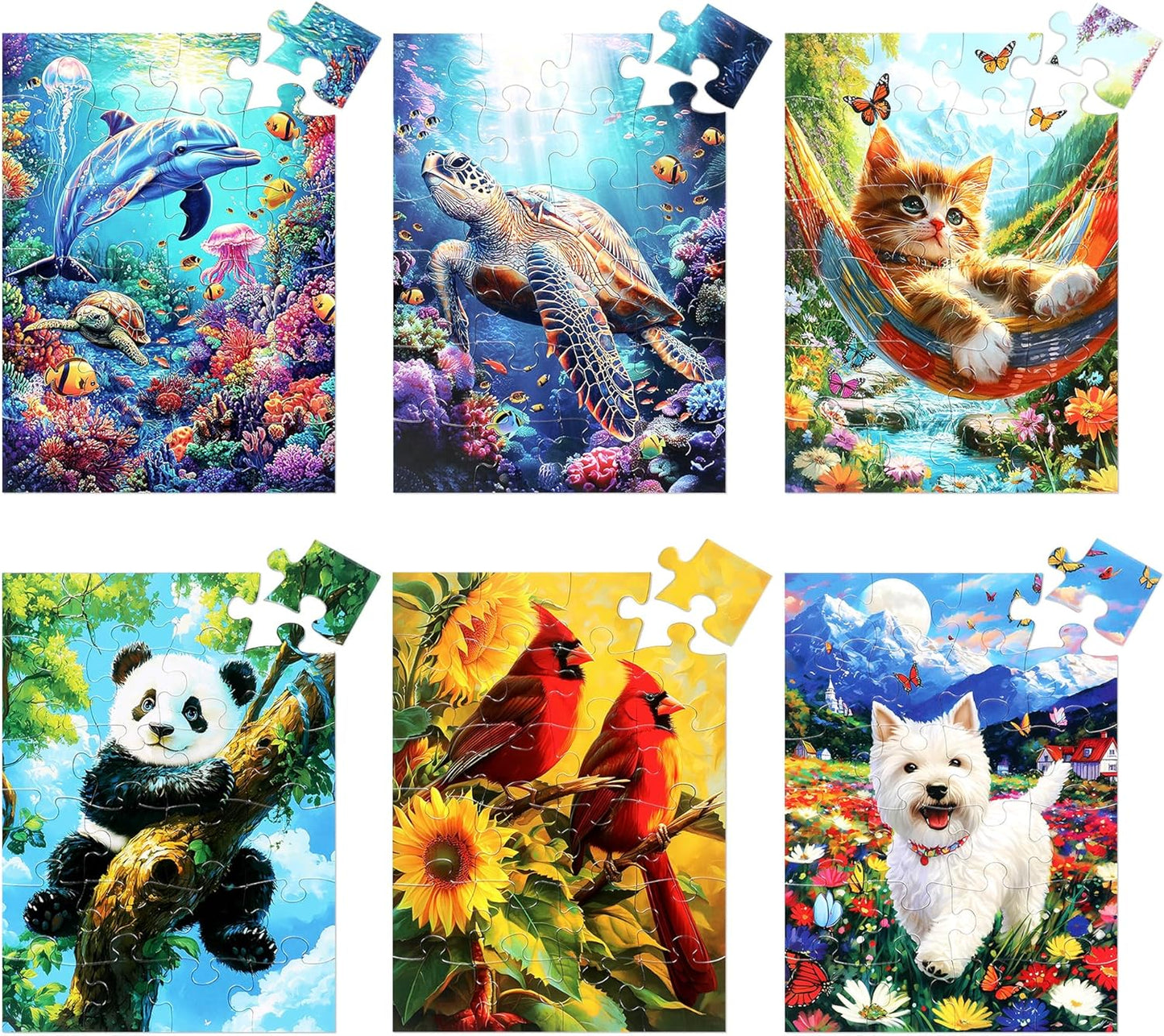 LELEMON 100 Pieces Jigsaw Puzzles in a Metal Box for Kids Age for 4-8 Boys Girls Toy Puzzles Construction Site Vehicles Children Learning Educational Puzzles Toys