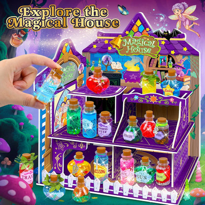CARTELL Fairy Magic Potions Kit for Kids, Upgraded 26 DIY Mixed Magic Wizard Potion Bottles, Mystery Potions Craft Kit, Christmas Decorations Birthday Gifts for Age 6 7 8 9 10+ Year Old Girls Boys