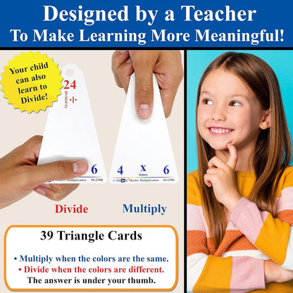 Think2Master Addition Flash Cards. Learn to Add & Subtract by Counting, Writing, Understanding & Memorizing. 260 Laminated Cards, 39 Triangle Cards, 2 Dry Erase Markers, 5 Rings & 30 Counters