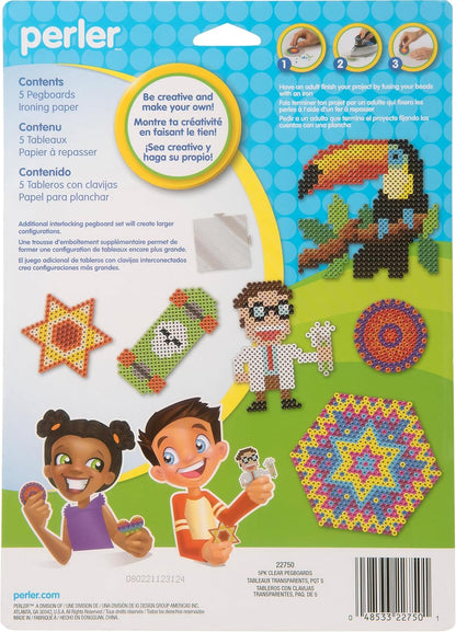 Perler Beads Large Square Pegboards for Kids Crafts, 4 pcs