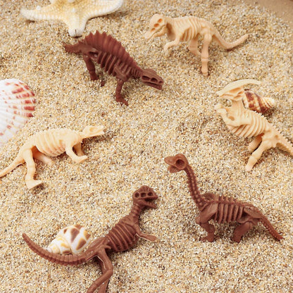 30 PCS Dinosaur Fossil Skeletons, Assorted Dinosaur Skeleton Toys Figures for Science Play Dino Sand Dig Party Favor Decorations (Dino skeletonD)