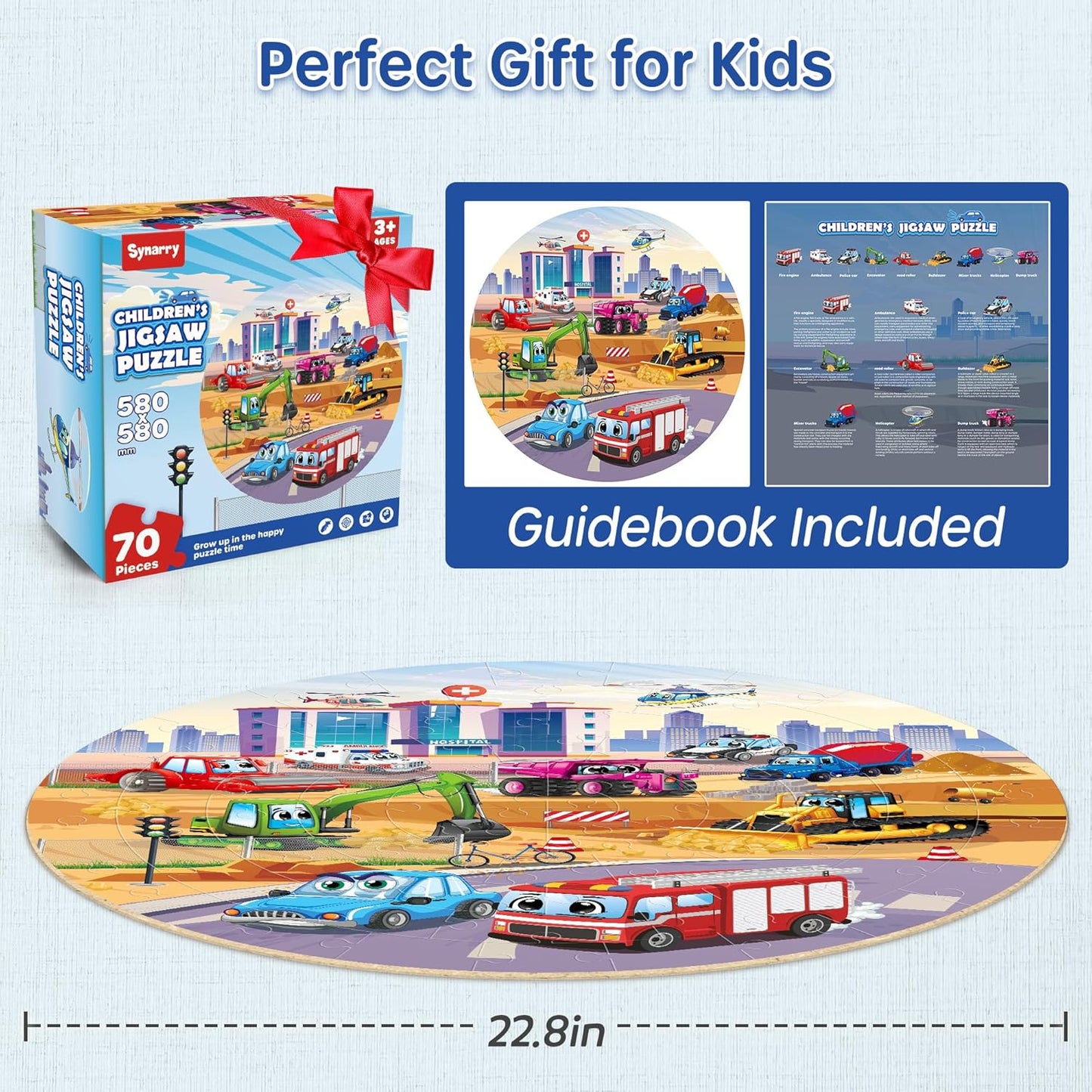 SYNARRY Solar System Floor Puzzles for Kids Ages 4-8, Large 70 Piece Jigsaw Puzzles for Kids Ages 4-6, Space Planet Astronaut Toys Puzzles, Preschool Learning Toys, Easter Basket Stuffers for Boy Girl