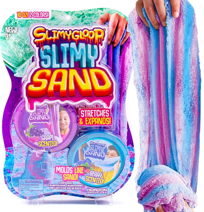 SLIMYSAND Twist - Teal/Pink Scented Stretchy Cloud Slime, Cotton Candy & Watermelon, Stretchable, Moldable, Play Sand, 10oz.Great for Tactile Fun