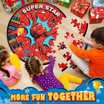 Spider Web Puzzles for Kids Ages 4-6, 70pcS Jumbo Floor Puzzle for Toddlers Ages 2-4, Preschool Toys Educational Puzzles for 3 4 5 6 7 8 Years Old Boys Girls Easter Basket Stuffers