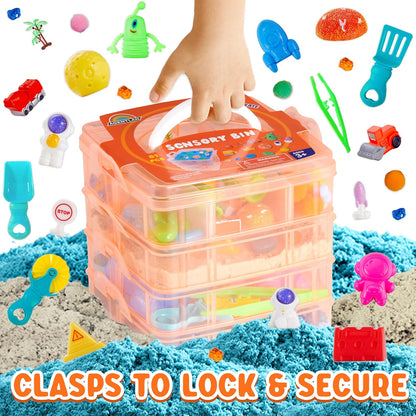 Dino & Ocean Sensory Bin, Dino & Ocean Sensory Toys with Play Sand for Toddlers Boys and Girls,Kids Toys Gift Sand Box for Age 3 4 5 6 7 8