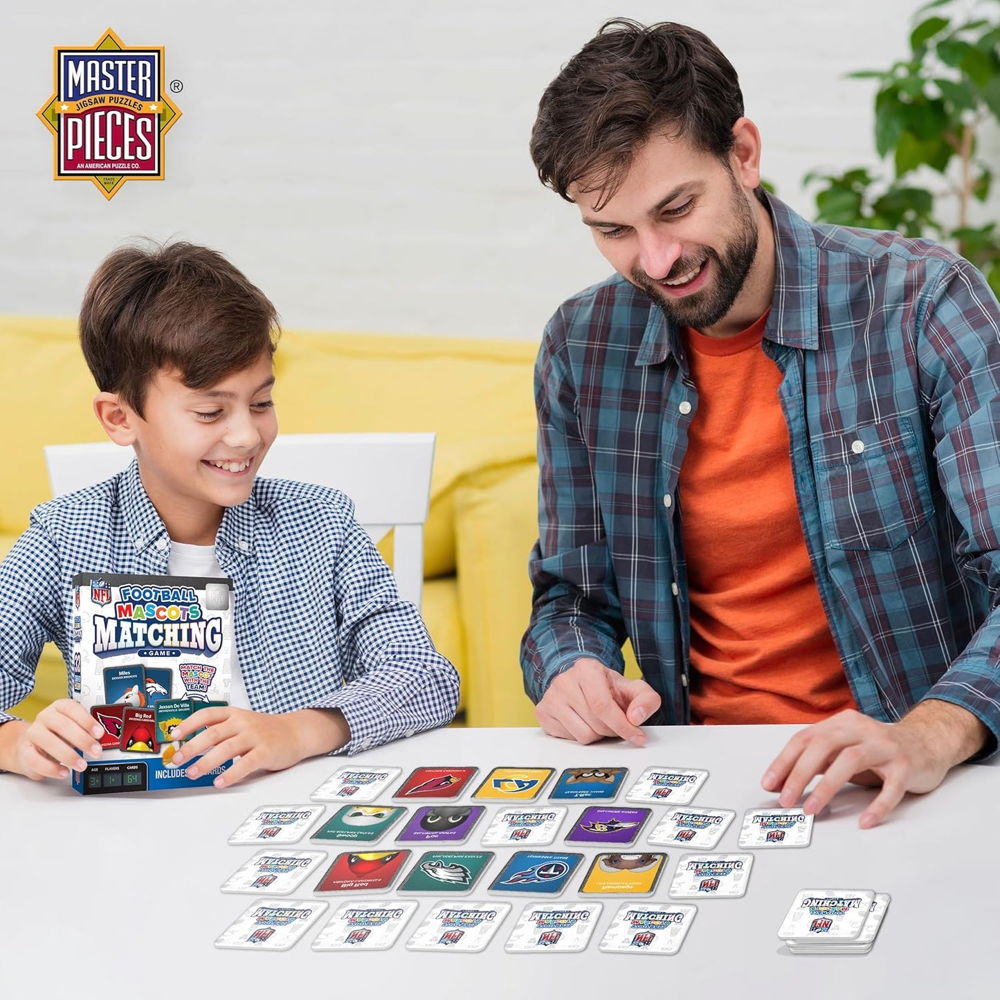 MasterPieces Sports Games - NFL Matching Game - Game for Kids and Family - Laugh and Learn