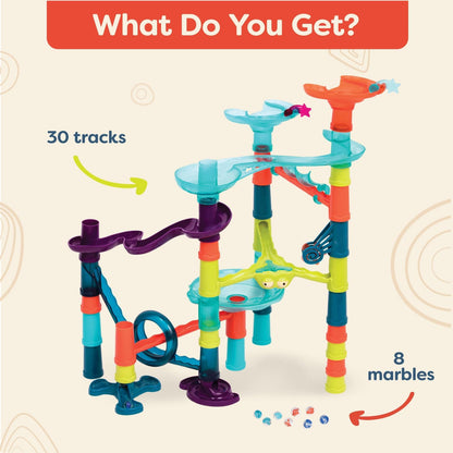 – Marble Run Toy Set – 62-Piece Interactive STEM Toy Featuring Lights, Sounds, and Modular Track Designs – Enhances Creativity, Early Engineering Skills – Ages 3 and Up
