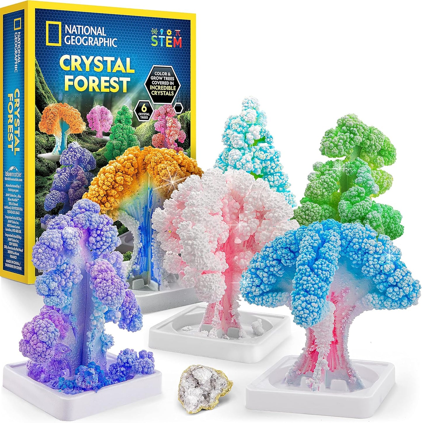NATIONAL GEOGRAPHIC Craft Kits for Kids - Crystal Growing Kit, Grow 6 Crystal Trees in Just 6 Hours, Educational & Stunning Chemistry Set - Mega Science Kit with 45 Easy Experiments- Make a Volcano