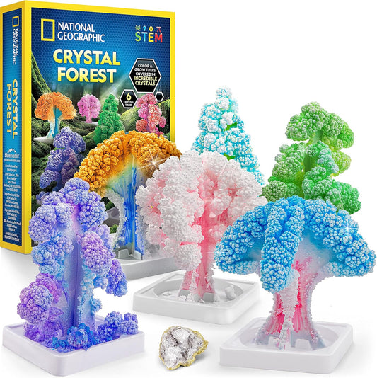 NATIONAL GEOGRAPHIC Craft Kits for Kids - Crystal Growing Kit, Grow 6 Crystal Trees in Just 6 Hours, Educational & Magic Chemistry Set – Science Kit for Kids with 10 Amazing Magic Tricks, STEM