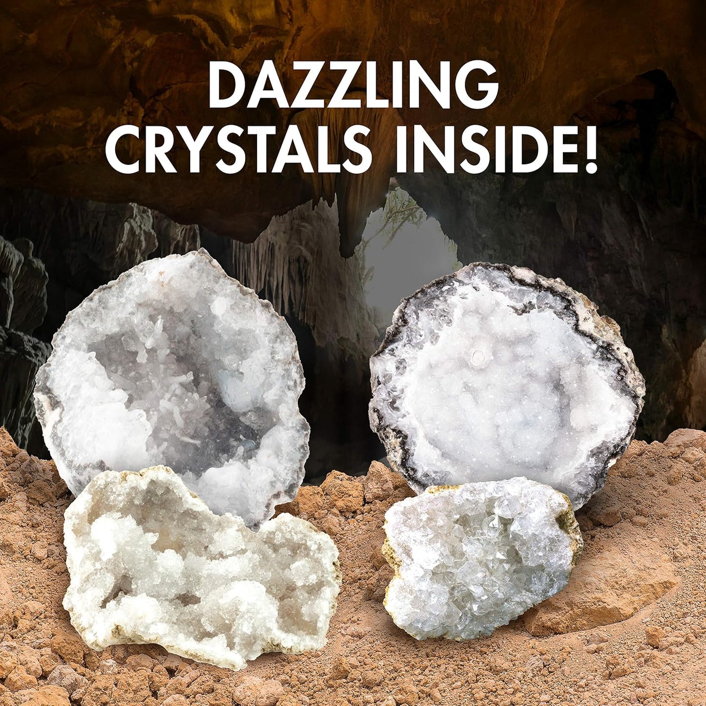 Blue Marble Break Open 12 Geodes – Geode Kit with 12 Premium, Break Your Own Geodes Filled with Crystals, Geology Gifts, Science Toys, Earth Science Kit, Crystals for Kids, Fun Stuff for Kids
