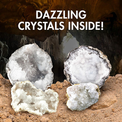 Blue Marble Break Open 12 Geodes – Geode Kit with 12 Premium, Break Your Own Geodes Filled with Crystals, Geology Gifts, Science Toys, Earth Science Kit, Crystals for Kids, Fun Stuff for Kids