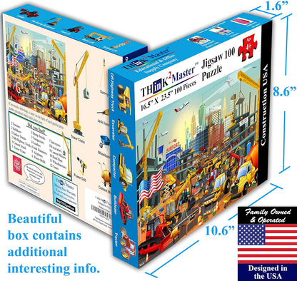Think2Master Colorful Alphabet & Numbers 100 Pieces Jigsaw Puzzlef. Great Gift Size:23.4” X 16.5”