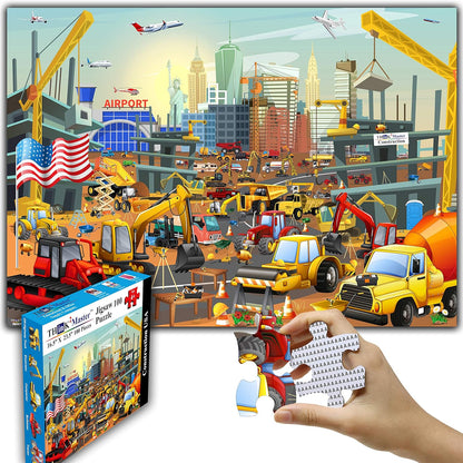 Think2Master Colorful Alphabet & Numbers 100 Pieces Jigsaw Puzzlef. Great Gift Size:23.4” X 16.5”