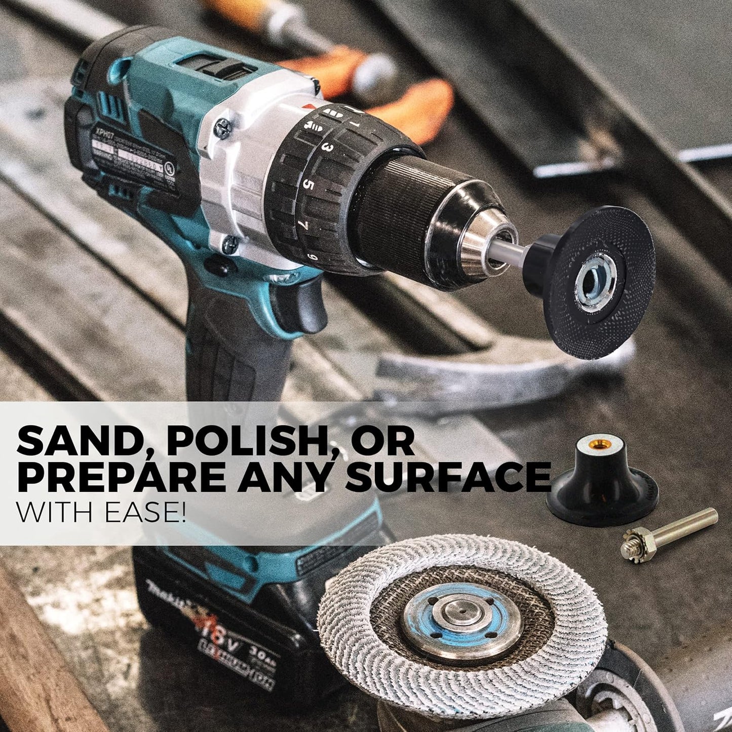 2 Inch Disc Pad Holder with ¼” Shank, Die Grinder Sanding Suitable for Roloc, Quick Change Medium Disc Attachments for Polishing, Sanding and Surface Preparation, – by Ram Pro