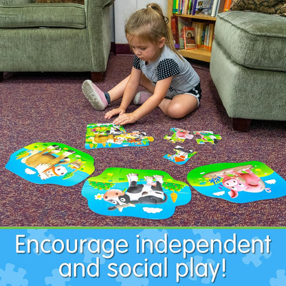 The Learning Journey: My First Puzzle Sets 4-In-A-Box Farm – Farm-Themed Puzzle Sets - Educational Toddler Toys & Activities for Children Ages 2-5