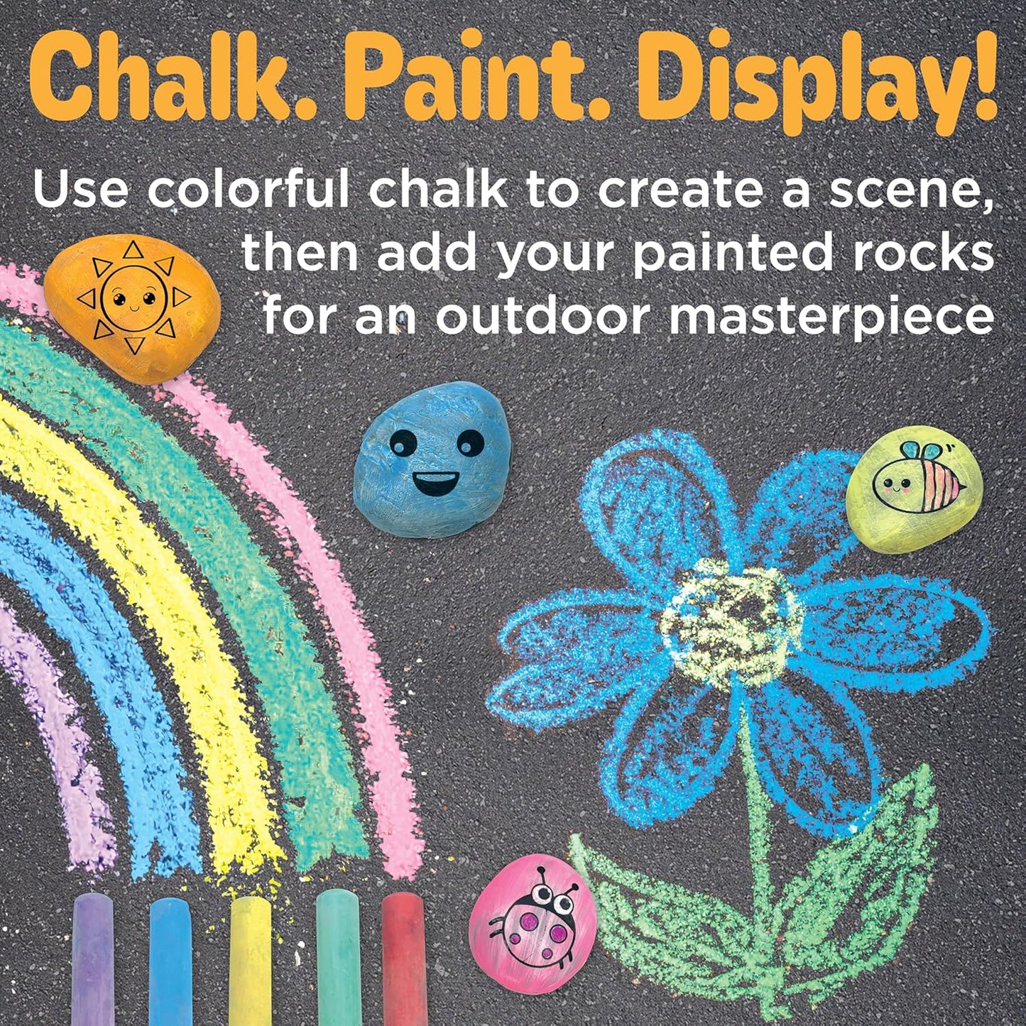 Creativity for Kids Rock Snake Bucket Kit Create 20 Smooth Stones into a Colorful Rock Snake Fun DIY Craft & Outdoor Art Activity for Kids (Ages 6+)