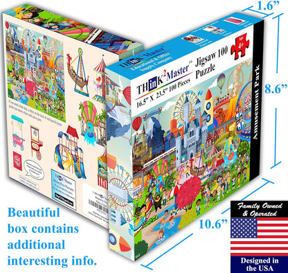 Think2Master Colorful Alphabet & Numbers 100 Pieces Jigsaw Puzzlef. Great Gift Size:23.4” X 16.5”
