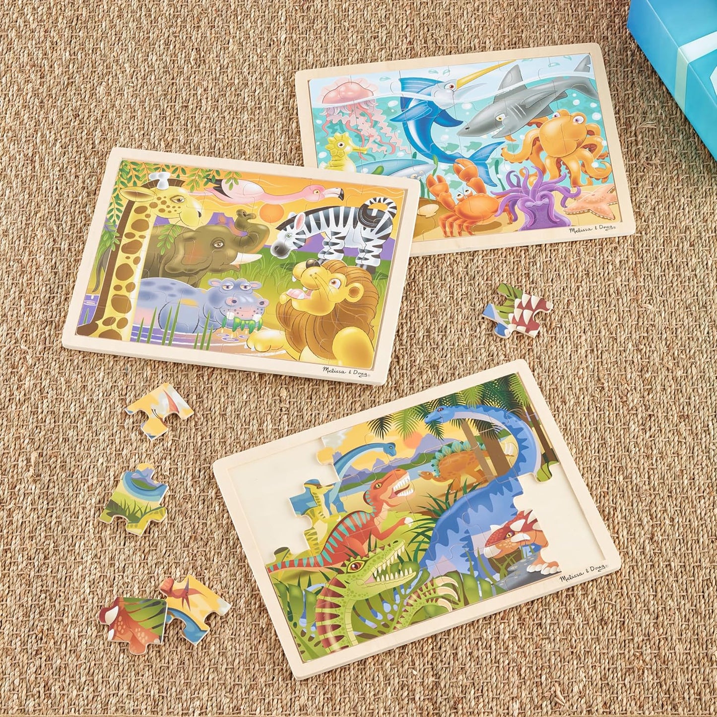 Melissa & Doug Under The Sea Ocean Animals Wooden Jigsaw Puzzle with Storage Tray (24 pcs)