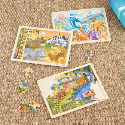 Melissa & Doug Under The Sea Ocean Animals Wooden Jigsaw Puzzle with Storage Tray (24 pcs)