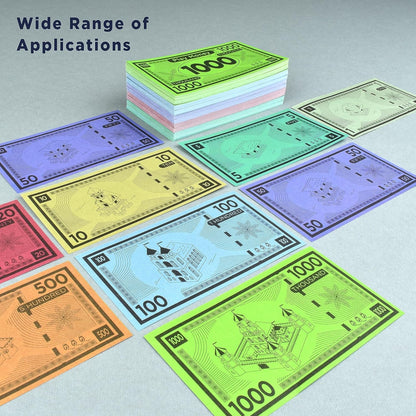 Queensell Play Money Suitable for Monopoly Board Game – 480 pcs of 60 Each Bill Denomination – Double Sides Printing Paper Money for Pretend Play Cashier - 480 pcs