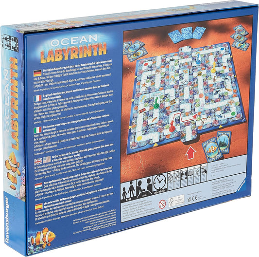 Ravensburger Ocean Labyrinth - Engaging Family Board Game for Kids & Adults - Quick Learning Curve - High Replayability - Perfect for Ages 7 and Up - Brilliant Mind Teaser