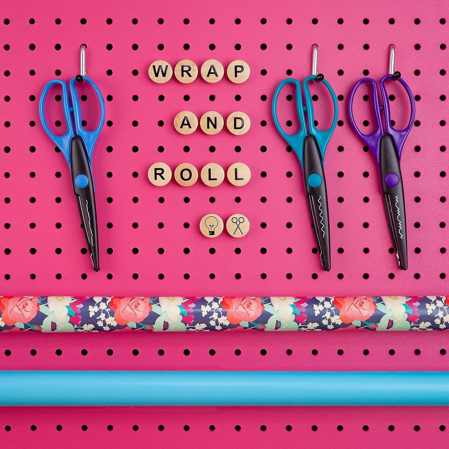 Craft Room Pegboard Letters for Pegboard Craft Peg Board Organizer Accessories | 115 Pegboard Decoration Blocks with Emojis - Round