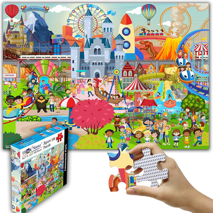 Think2Master Colorful Alphabet & Numbers 100 Pieces Jigsaw Puzzlef. Great Gift Size:23.4” X 16.5”