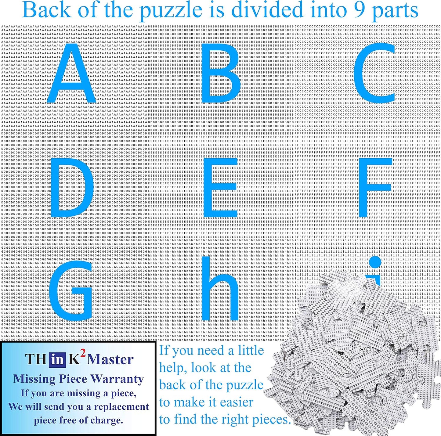 Think2Master Colorful Alphabet & Numbers 100 Pieces Jigsaw Puzzlef. Great Gift Size:23.4” X 16.5”