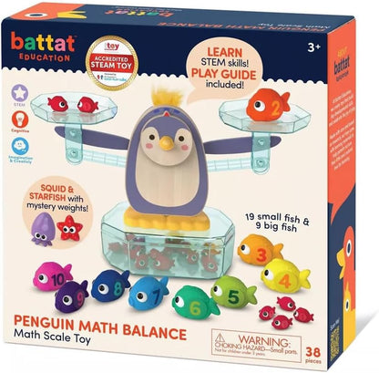 – Penguin Math Balance Scale for Kids – 38 Pieces Counting Toy – Educational Math Games for Toddlers – Develop Early STEM Skills – Fun Learning Activity for Preschoolers 3+ Years