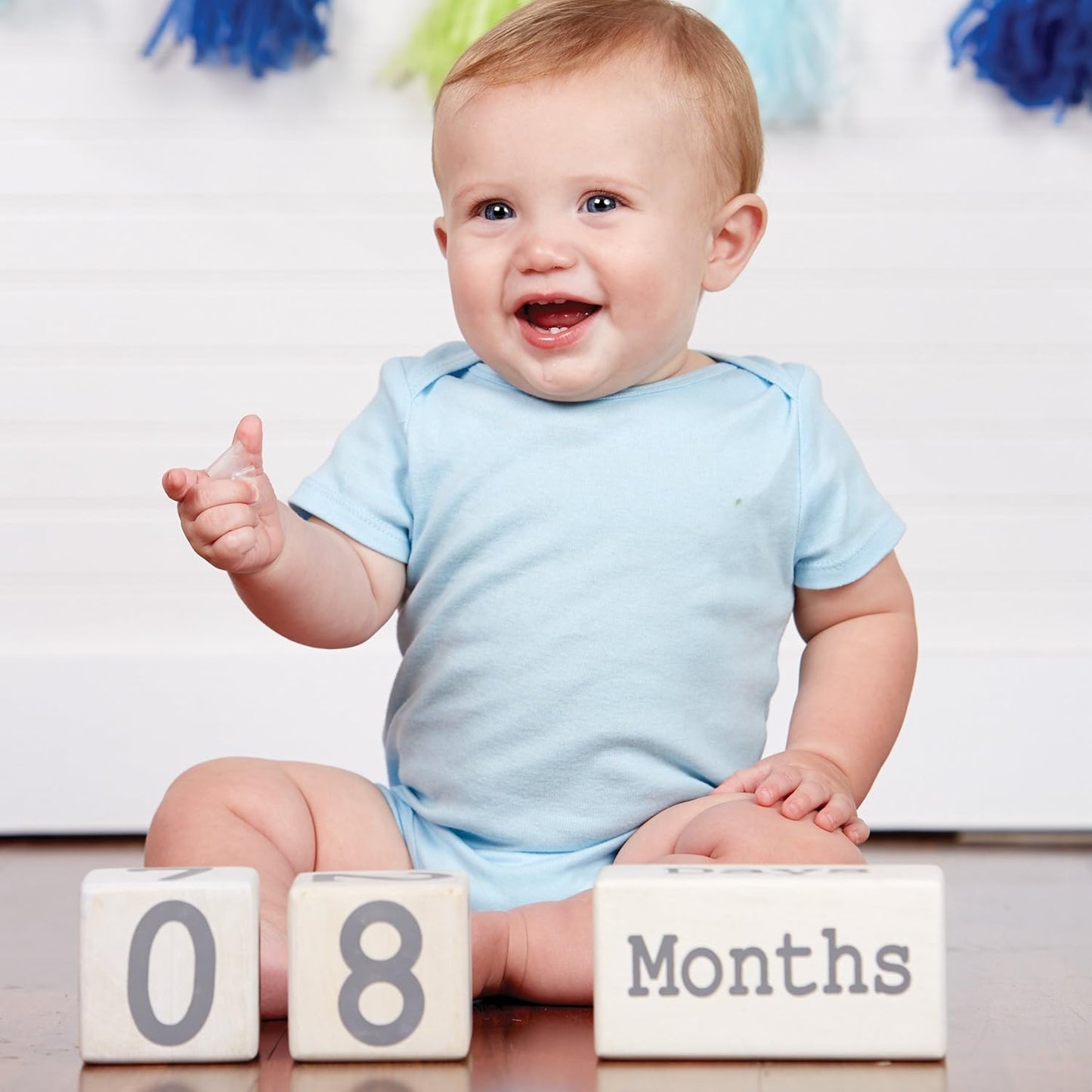 Milestone Blocks, White/Blue