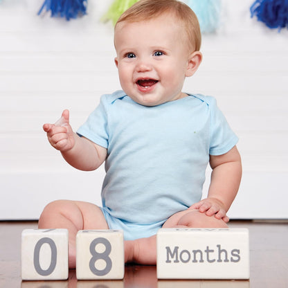 Milestone Blocks, White/Blue