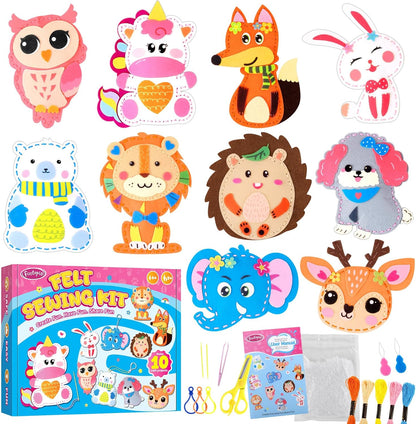 Pop Beads Crafts Kit and Animal Sewing Kit for Kids