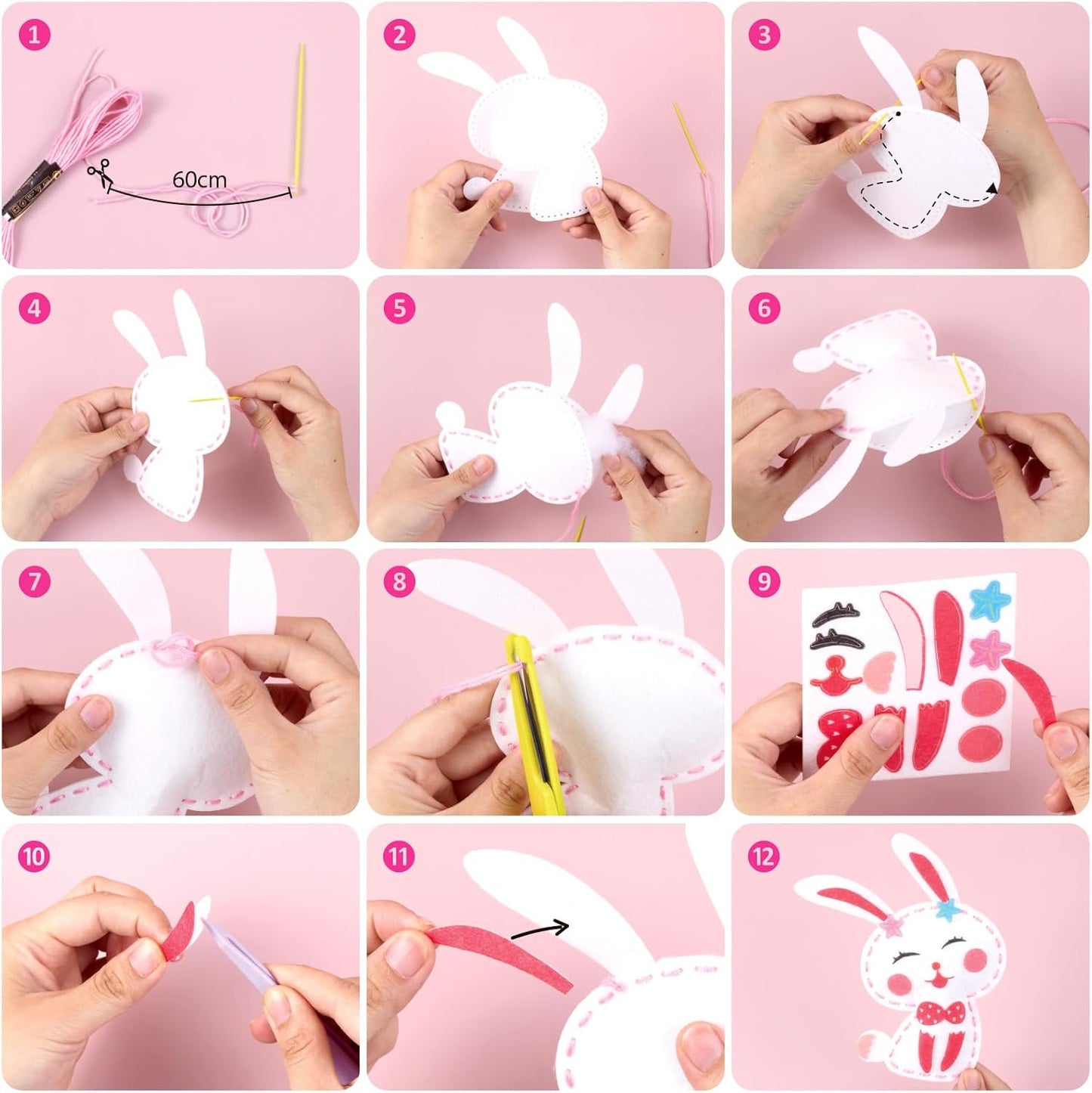 Pop Beads Crafts Kit and Animal Sewing Kit for Kids