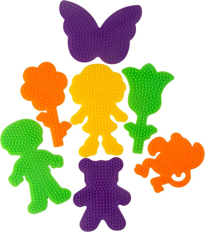 22645 Fuse Bead Pegboards 7-Pack-Boy/Girl/Bear/Monkey/Butterfly/2 Flowers