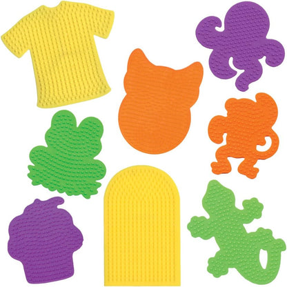 22645 Fuse Bead Pegboards 7-Pack-Boy/Girl/Bear/Monkey/Butterfly/2 Flowers