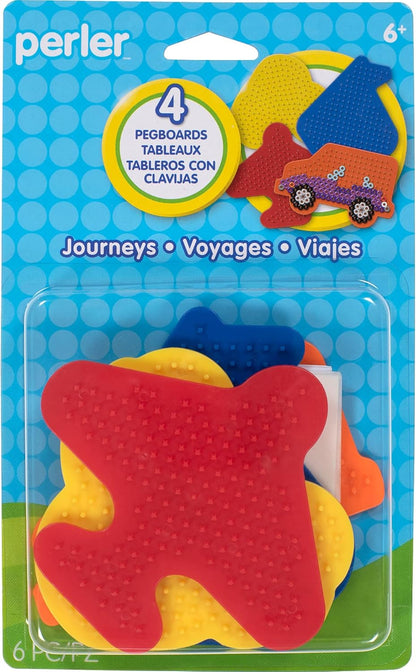 22645 Fuse Bead Pegboards 7-Pack-Boy/Girl/Bear/Monkey/Butterfly/2 Flowers