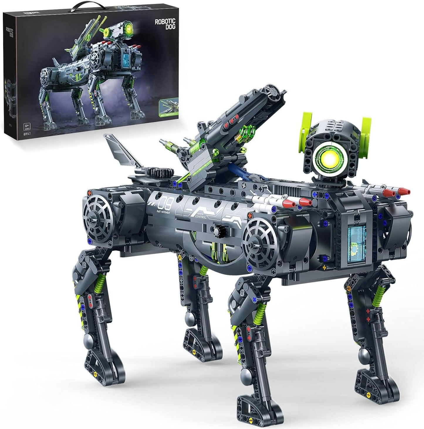 Robot Robotic Dog Building Set for Boys Ages 8-12, 1609 Pieces STEM Animal Toys Model Building Kit, Gift for Adults Kids Teens Ages 8-14 (Static)