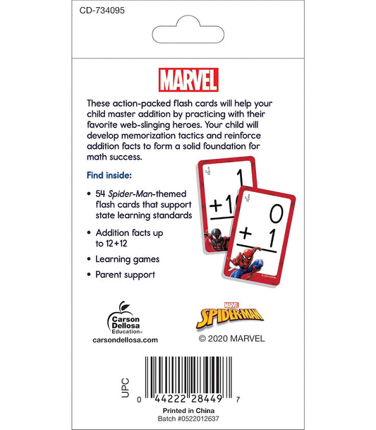 Marvel Addition Flash Cards with Numbers 0-12, Addition Flash Cards 1st Grade, 2nd Grade, and 3rd Grade, Learning Math Addition Flash Cards for Ages 6+, Math Readiness Practice