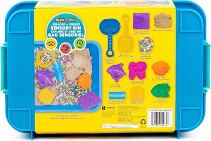 Sea Life Sensory Bin - Includes Storage Case, Moldable Sands, Molds, Shovel, Toys for Kids 3-7