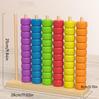 Color Matching Stacking Puzzle Game,Fast Pattern Challenge Ring Stack Puzzle for 2 Players,Competitive Tabletop Brain Teaser for Family Game Night,Stack Solve Set（B）