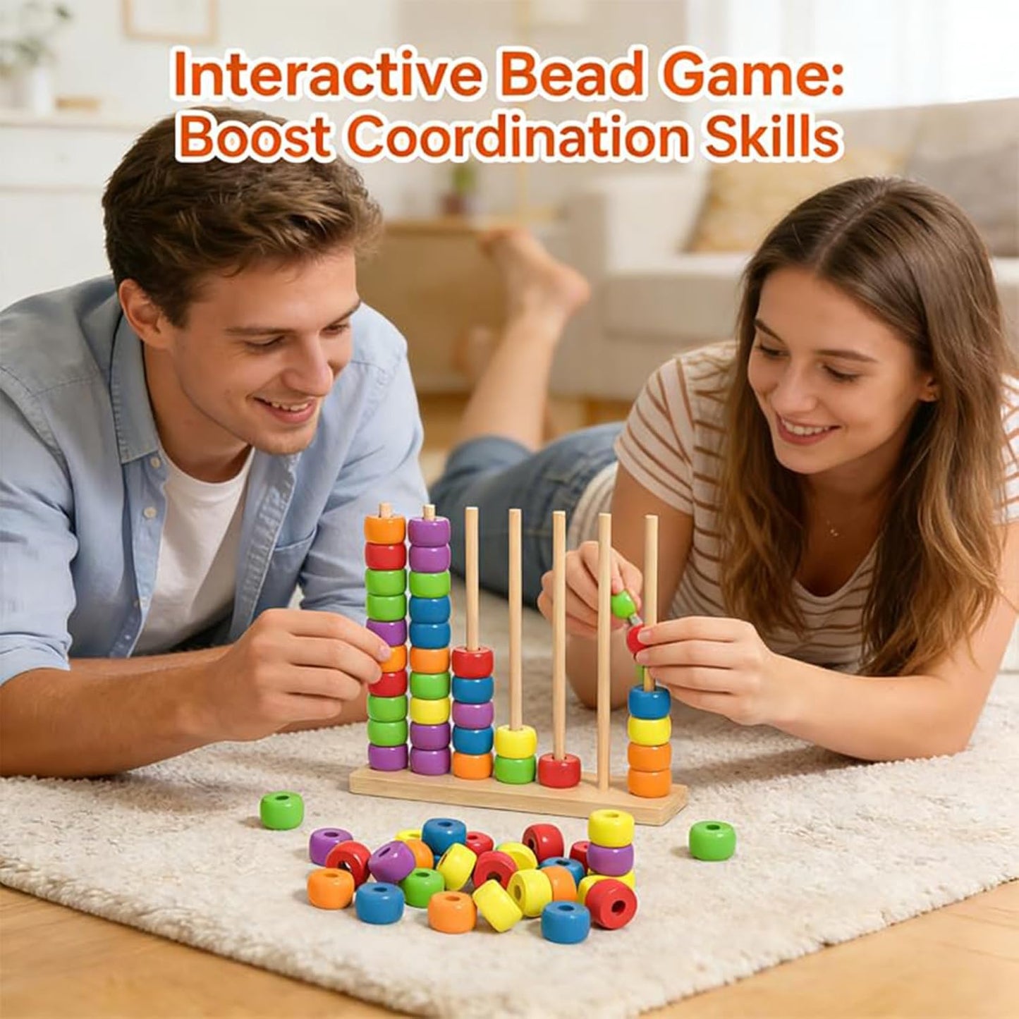 Color Matching Stacking Puzzle Game,Fast Pattern Challenge Ring Stack Puzzle for 2 Players,Competitive Tabletop Brain Teaser for Family Game Night,Stack Solve Set（B）