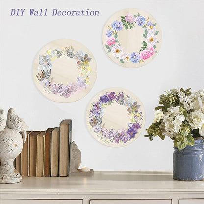 40 PCS 8 Inch Wooden Circles for Crafts 1/8" Thick Unfinished Round Wood Circles 3 mm Natural Wooden Discs Blank Wood Circles for Painting, Door Hanger, Coaster, Engraving, Cutouts, Home Decoration