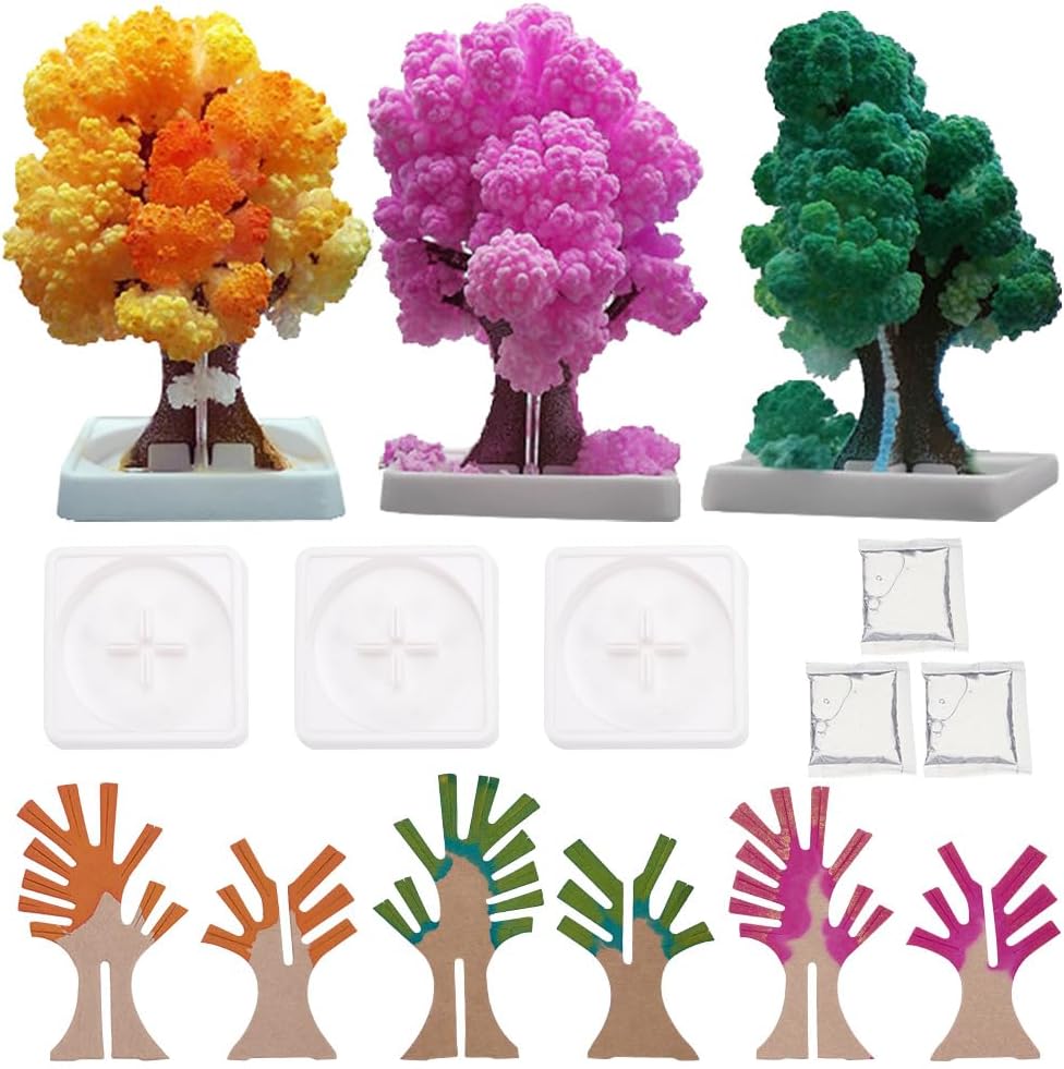 3 Sets Crystal Growing Kit Science Experiments to Grow 3 Crystal Trees,Grow Your Own Crystals Craft Science Kit Gift for Arts and Crafts DIY Projects Supplies