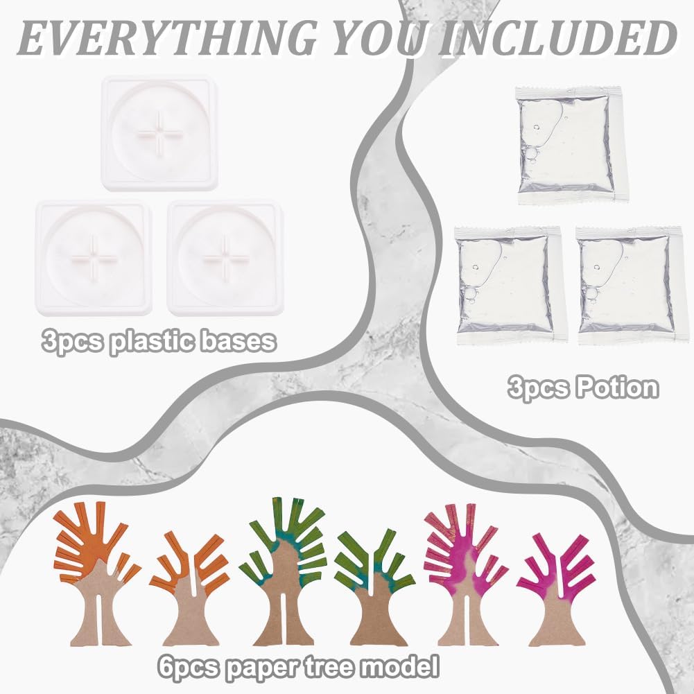 3 Sets Crystal Growing Kit Science Experiments to Grow 3 Crystal Trees,Grow Your Own Crystals Craft Science Kit Gift for Arts and Crafts DIY Projects Supplies